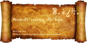 Modránszky Ákos névjegykártya