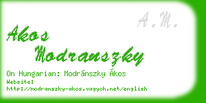 akos modranszky business card